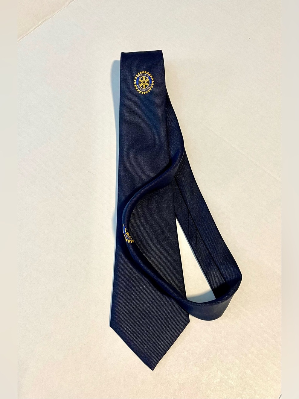 *VTG* ROTARY International Neck Tie -Navy with Gold Embroidered Logo- Men’s